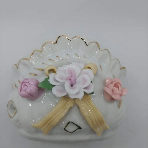 Small Bowl Ceramic Flowers and Cutouts - Picture 2 of 7